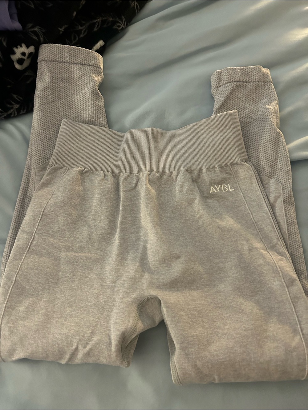 AYBL Kids' Light Gray Knit Joggers with Rib Waistband